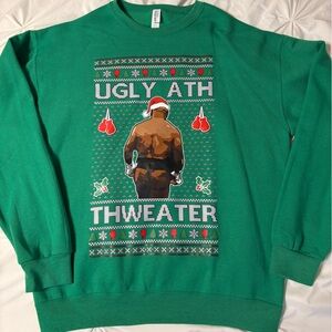 Jerzees Green Festive Crewneck Ugly  Ath Thweater Christmas